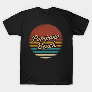 Pompano Beach Vintage Text T-Shirt